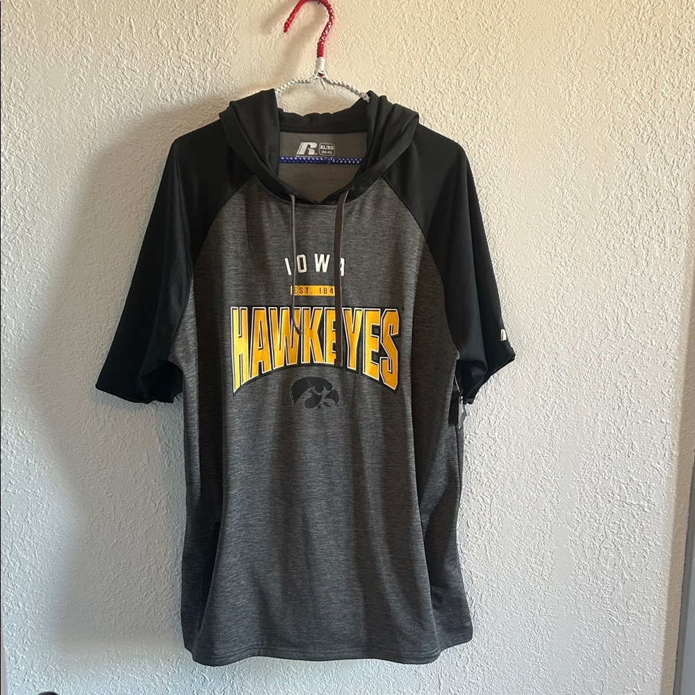 Men’s XL Russell Athletic Black and Gray Iowa Hawkeyes Hoodie